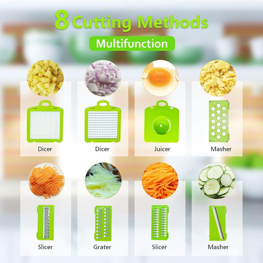 🥕 Cortador Multifunções de Legumes 16 em 1 – Rápido, Prático e Profissional