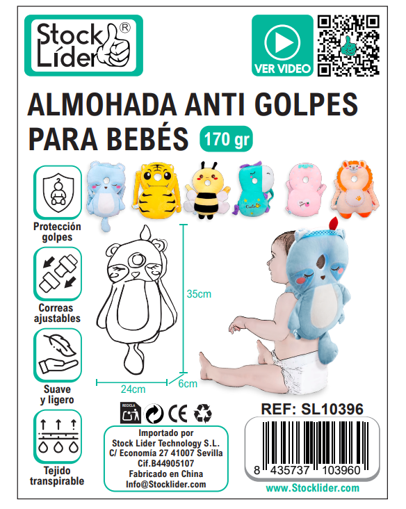 💙 Almofada Antiquedas para Bebé – Mais Segurança nos Primeiros Passos