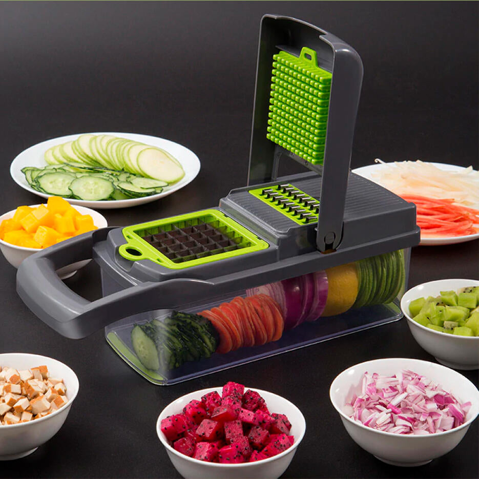 🥕 Cortador Multifunções de Legumes 16 em 1 – Rápido, Prático e Profissional