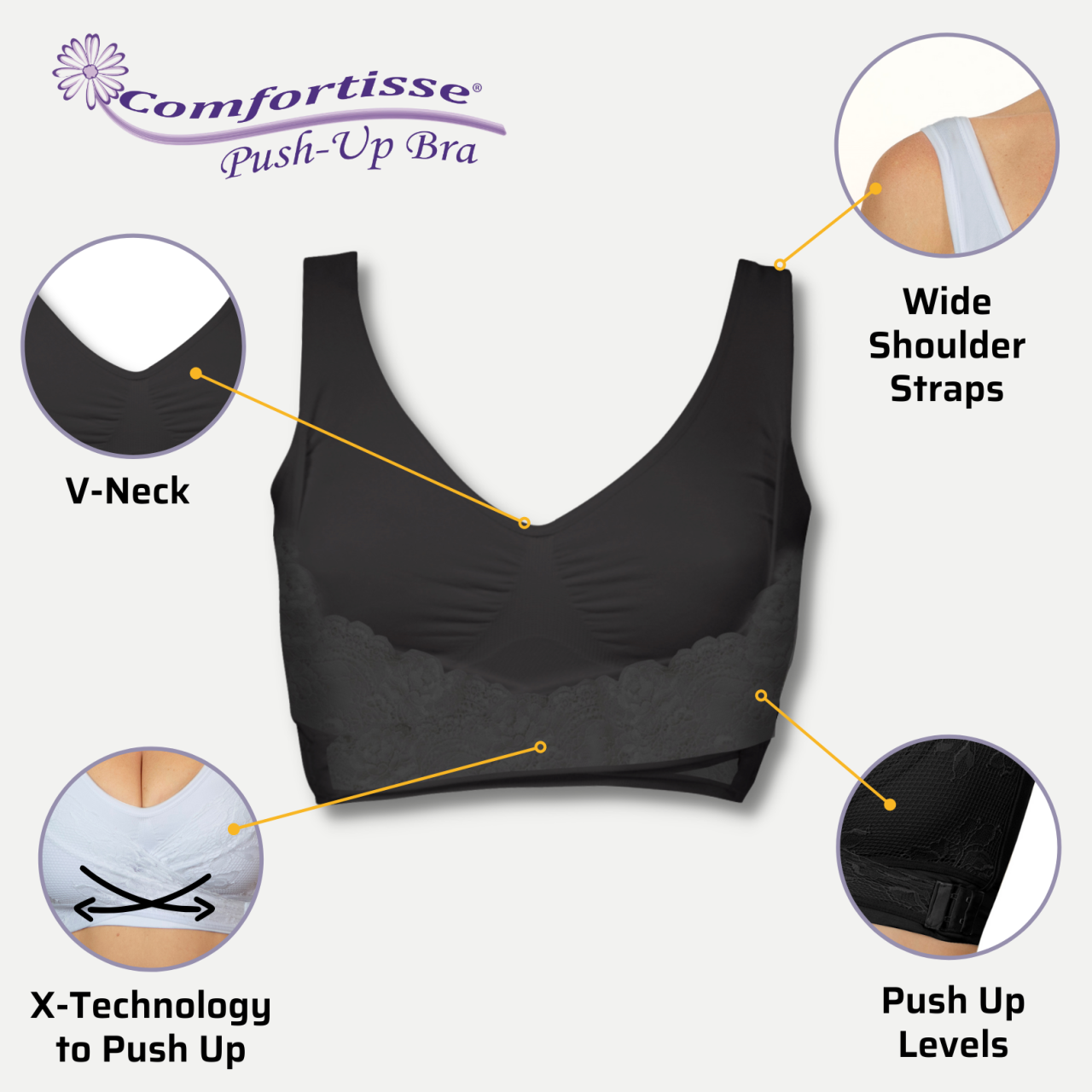 ✨ Pack de 3 Soutiens Push-Up Sem Costuras – Máximo Conforto e Suporte