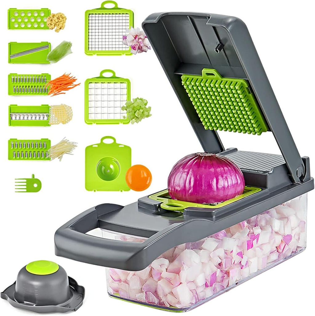 🥕 Cortador Multifunções de Legumes 16 em 1 – Rápido, Prático e Profissional