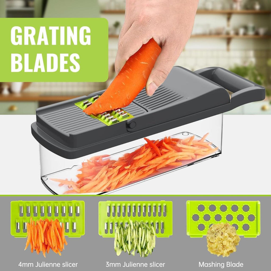 🥕 Cortador Multifunções de Legumes 16 em 1 – Rápido, Prático e Profissional